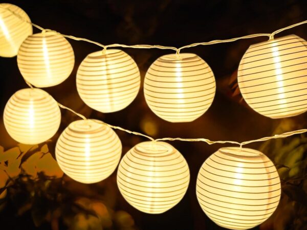 Uping® Led Lichterkette 20er Batterienbetriebene Lampions Laterne für Party, Garten, Weihnachten, Halloween, Hochzeit, Beleuchtung Deko usw. 3,6M warmweiß