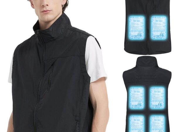 Lvkakmox Kühlweste für Herren und Damen mit 24 Eispacks, 6 Kühlzonen - Arbeitsweste, Sport Ice Cooling Weste für Outdoor, Camping, Wandern, Radfahren und Laufen