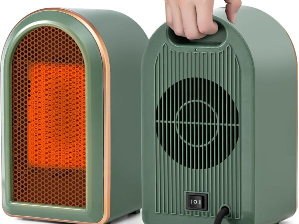 Heizlüfter Klein Energiesparend, Mini PTC Keramik Elektroheizung Leise,Mobile Heizung Elektrisch Steckdose 1200W/800W & Überhitzungsschutz,Heizungslüfter Heizungsventilator Tischheizung Tragbar