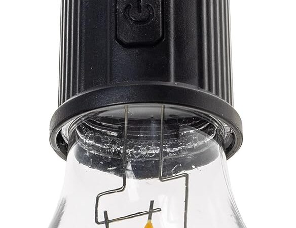 ChiliTec Led Lampe mit Akku 1 Stück Haken Karabiner Batterie aufladbar dimmbar 3000k Warmweiß Hängelampe Beleuchtung für Zelt Camping Balkon Terrasse