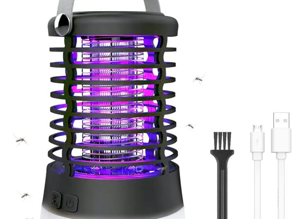 HgUltra Elektrischer Insektenvernichter USB mit Wasserdicht IP66 - Kompakte Camping Mückenlampe, 3 Lichtmodi + 50h Laufzeit, Leicht & Tragbar für Outdoor, Zelt und Garten