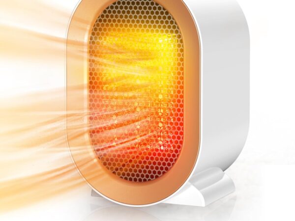 Heizlüfter Energiesparend, PTC-Heizlüfter Leise Keramik Heizung Einstellbare Konstante Temperatur, Tragbare Heizlüfter klein, Überhitzungs- & Kippschutz, für Büro, Heim, Schlafsaal (Weiß)