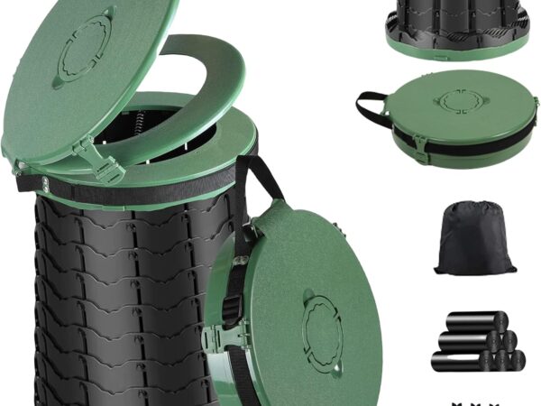 PLOGGING Camping-Toilette, tragbare Toilette für Erwachsene, verstellbare Höhe, Klapptoilette, tragbares Porta-Töpfchen für Camping, Notfall, Auto, Reisen