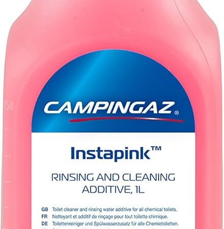 Campingaz Instapink 1 Liter Sanitärflüssigkeit, Reiniger für Campingtoilette, Toilettenzusatz Wohnmobil, Spülwasserzusatz für Frischwassertank der Chemietoilette