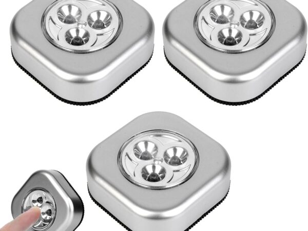 Comioke 3er Set Stick&Push LED Touch Lampe, Batteriebetrieben, Nachtlicht selbstklebend, Küchenlampen, Schrankleuchten, Lampe Nachtlicht Leuchten Batteriebetrieben, Selbstklebend Küchenlampen