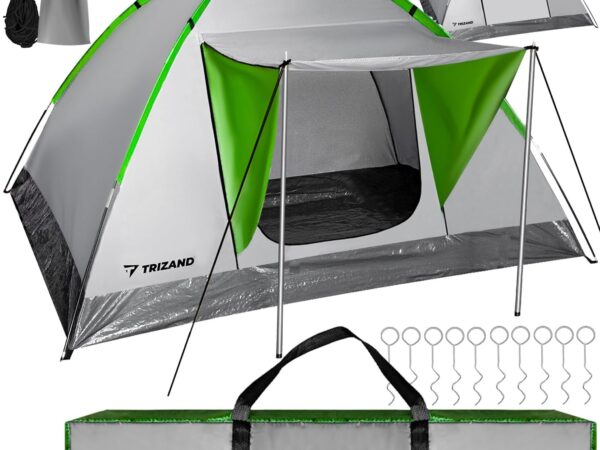Campingzelt Montana mit Vordach 4 Personen Wasserdicht Moskitonetz Familienzelt Gruppenzelt 23481