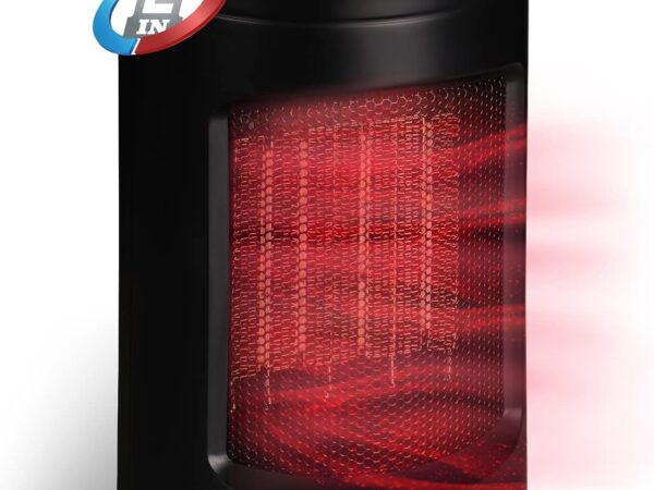 HEIMWERT Heizlüfter energiesparend 1200 Watt Keramik - Schnellheizer mit LED Display vom Markenhersteller - Elektroheizung mit Timer und 2 Strom Heizstufen I 2in1 Kühlfunktion I 13x23 cm room heater