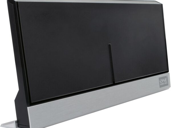 One For All DVB-T/DVB-T2 Indoor/Zimmerantenne - 4K 1080P HD/HDTV Fernseher TV Antenne mit Verstärker - 0-25 km Reichweite – 1.5 meter Koaxialkabel - UHF - Schwarz - SV9385