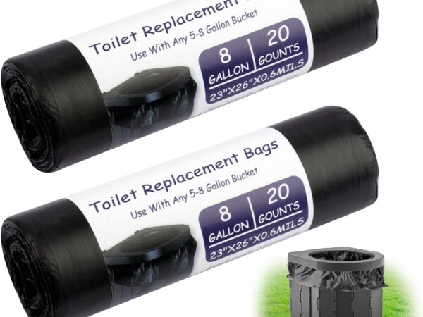 Moosono Biologisch Abbaubare Toilettenbeutel, Beutel Campingtoilette, wasserdichte Trenntoilette Zubehör, Hygienebeutel Schwarz Taschen FüR Campingklo Mobile Toilette Camping AusrüStung