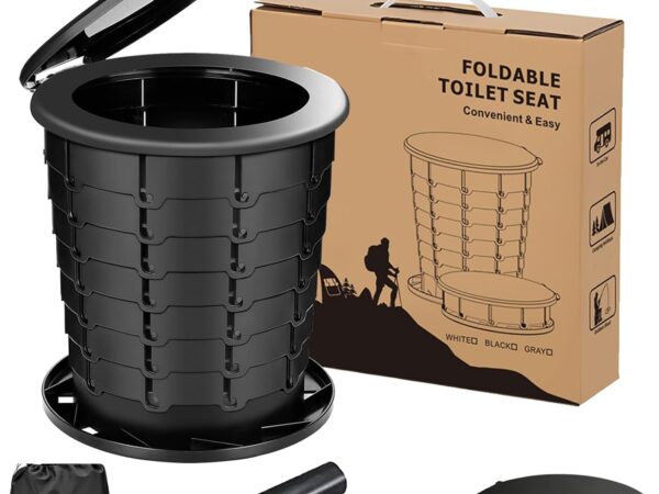 Campingtoilette Faltbare, Zusammenklappbares TöPfchen, Tragbare Toilette Outdoor Camping Toiletten, Camping Wc, Mobile Multifunktionstoilette, Geeignet für Outdoor Camping, Angeln, Stühle