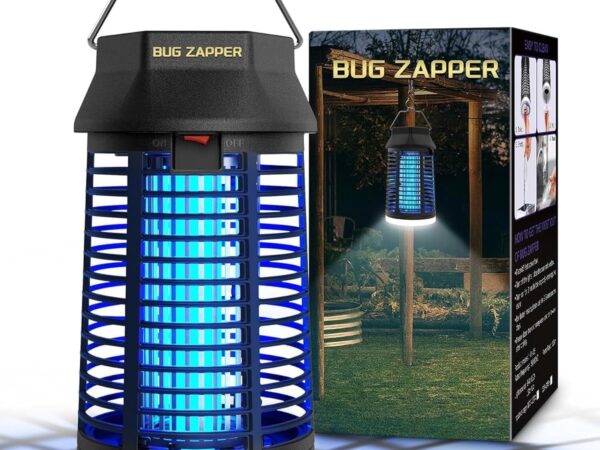 Lukasa Insektenvernichter Elektrisch, 4200V Mückenlampe Mit LED-Licht, Wasserdicht Fliegenfalle Elektrisch Mosquito Killer, Anti Mücken Lampe für Innen Outdoor Schlafzimmer Haus Patio Hinterhof