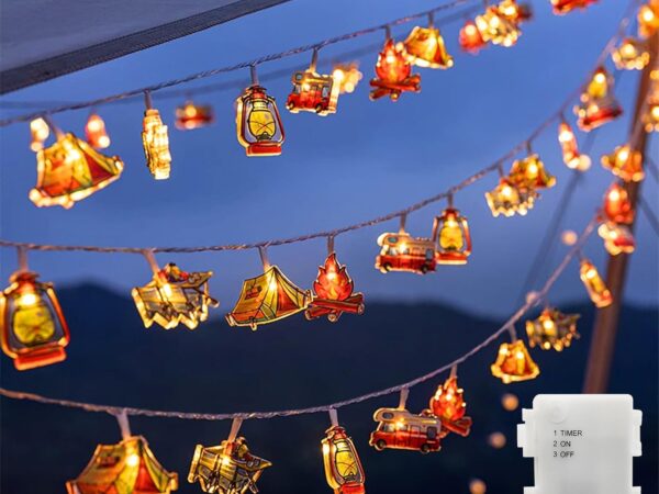 LED Lichterkette Außen Batterie, 20 LED Warmweiß mit 6h Timer, Camping led Lichterkette Wasserdicht für Innen Außen, Lichterkette Outdoor für Wohnmobil, Zelt, Picknick, Schlafzimmer, Party