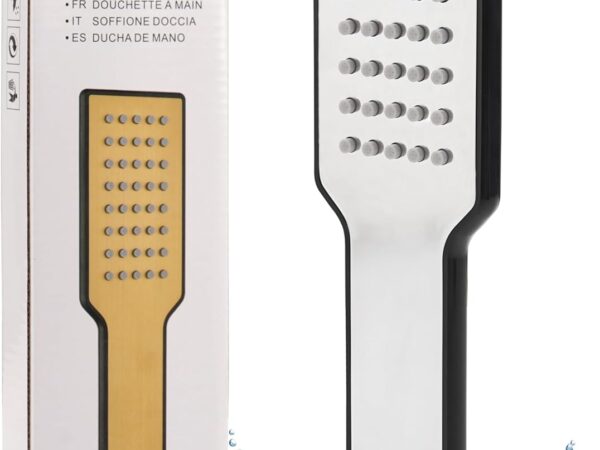 OMEKNTOP Duschkopf Wassersparend Chrom, Duschkopf Regendusche mit Druckerhöhung, Anti-Stau-Silikondüse, Handbrause für Badezimmer, Wohnmobil, Boot, Wohnwagen und Wohnmobil (Ohne Schlauch)