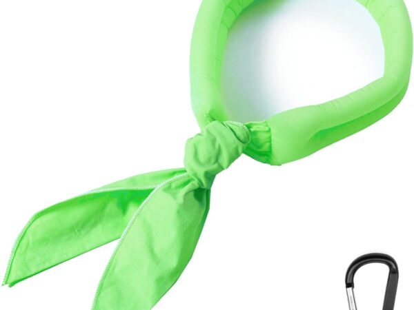 N-RIT Iceman Kühltuch, kühlendes Multifunktions-Tuch, Baumwoll-Schal, eiskalt Dank High-Tech Polymer-Kristallen + Gear Karabiner