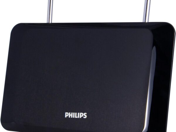 Philips TV-Antenne für den Innenbereich, perfekte Heimdekoration, digital, HDTV-Antenne, Smart-TV-kompatibel, 4K 1080P VHF UHF, 1,8 m Koaxialkabel, Dipole, schwarz, SDV1227B/27