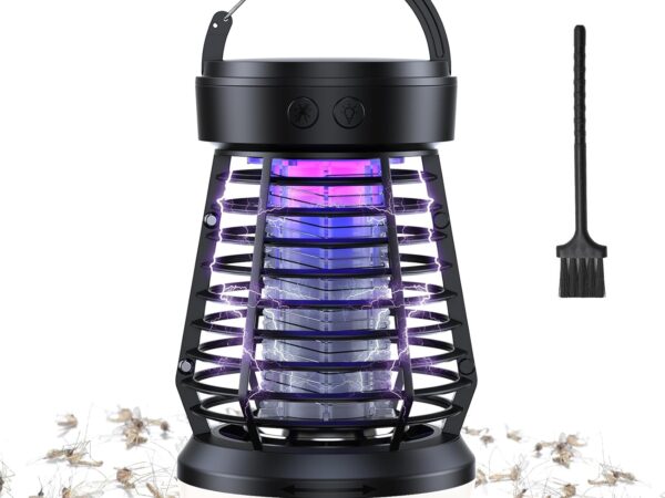 Olubfd Insektenvernichter Elektrisch, Tragbare Insektenvernichter Mückenschutz,2-in-1 UV Mückenlampe & LED Licht, Wasserdichter Mückenfalle Elektrisch für Mücken,Motten,Fliege,Spinnen