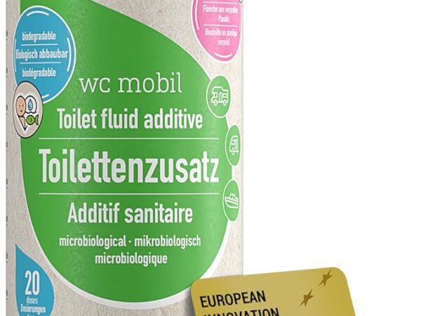 awiwa wc mobil Sanitärflüssigkeit für Campingtoilette (1,0l) – mikrobiologischer Camping Toiletten Zusatz - Sanitärflüssigkeit zersetzt Fäkalien & Papier und entfernt unangenehme Gerüche
