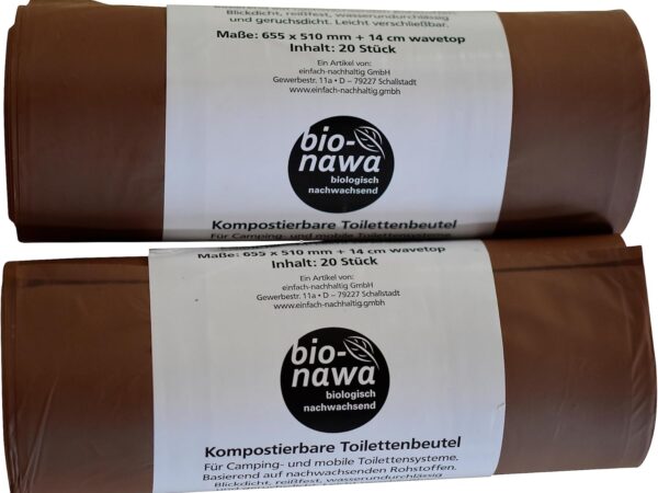 40 Stück - Reißfeste Toilettenbeutel Campingtoilette - Blickdichte kompostierbare Müllbeutel - Campingtoilette Beutel leicht verschließbar & geruchsdicht für die BioBag BioToi