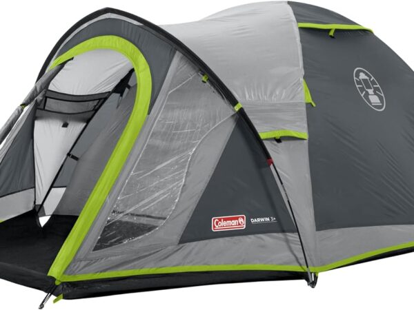Coleman Darwin 3 Zelt, kompaktes 3 Mann Kuppelzelt, leichtes 3-Personen Camping- und Wanderzelt, 100% wasserdicht, eingenähte Bodenplane, kompaktes und leichtes Iglu-Trekkingzelt, schneller Aufbau