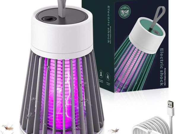 Riisoyu Elektrische Mückenfalle, Mini Mückenlampe mit LED-Licht UV Insektenvernichter Elektrisch Fliegenfalle Mückenfalle USB Tragbar Mückenlicht für Schlafzimmer, Küche, Innen, Aussen Gärten