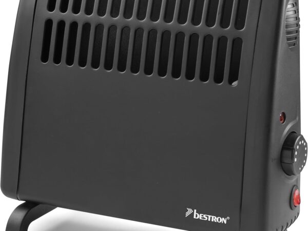 Bestron elektrischer Frostwächter, Frostschutzgerät mit variablen Thermostat und Abschaltautomatik, IP24 Schutzklasse, auch geeignet für Garagen, Wohnwagen, Geräte- & Gartenhaus, 400 Watt, Schwarz