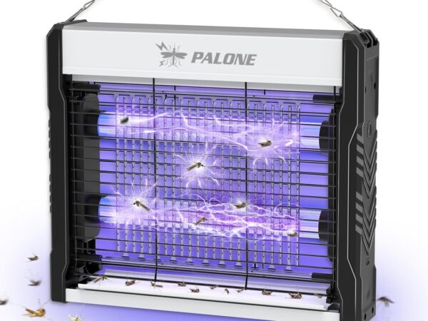 PALONE Insektenvernichter Elektrisch 4000V, 2 UV LED Mückenlampe USB C Elektrischer Mückenfalle Hängbar Insektenfalle Ungiftig Geruchsneutral für Innen