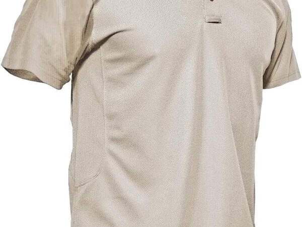 KEFITEVD Polo Shirts Herren Kurzarm Golf Tshirts Schnelltrocknend Army Tshirt Sport Outdoor Poloshirt mit Brillenhalter Knopfleiste Leicht T-Shirt Sommer