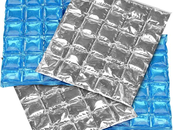 PEARL Kühlbeutel: 4er-Set flexible Kühlkissen mit Kühlzellen, wiederverwendbar, 30x25 cm (Kühler, Kühlkompressen, Kühlmanschette)