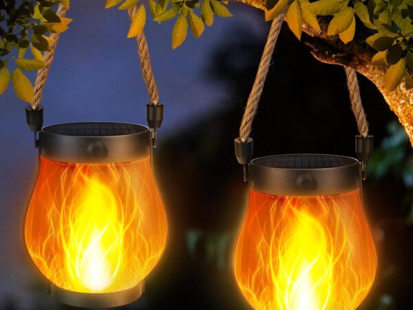 Joomer Solar Lichterkette Lampion Außen, 2 Stück Wasserdicht Solar Lichterkette Auße Beleuchtung für Garten, Terrasse, Hof, Haus, Weihnachten Deko(Warmweiß)