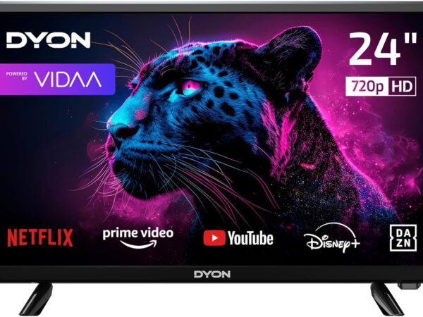 DYON Movie Smart 24 VX 60 cm (24 Zoll) Fernseher (HD Smart TV, HD Triple Tuner (DVB-C/-S2/-T2), App Store, Prime Video, Netflix, YouTube, DAZN, Disney+)