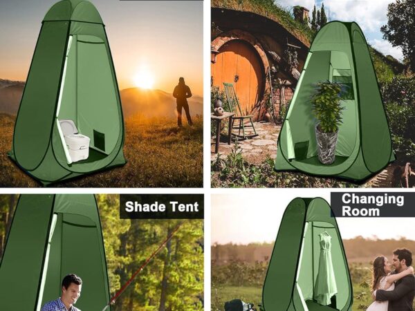 Duschzelt Camping, Pop-Up [Wasserdicht, Blickdicht ] 120 * 120 * 190cm Wasserdicht Privatsphäre Umkleidezelt mit Boden Abspannseile Heringen-Mobile Toiletten und Duschkabine