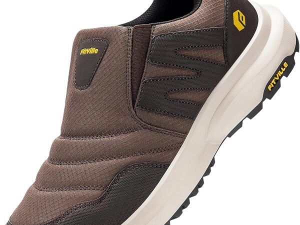 FitVille Wanderschuhe Herren Extra Breit Leicht atmungsaktive Trekkingschuhe Weite Slip-on Outdoor Schuhe rutschfeste Knöchel Bergschuhe rutschfeste Schuhe Herren Sneaker