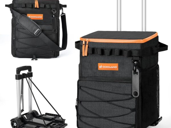 Odoland Kühltasche groß 48/72 can Rollkühler Picknicktasche mit Rädern und Griff Auslaufsicher & Wasserdicht Thermotasche für Essen Getränke Isoliertasche für Picknick Strand Camping Reisen Outdoor