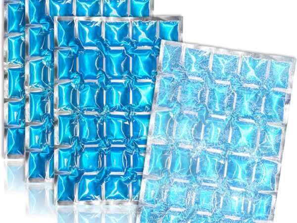 com-four® 4x Flexibles Eis-Pack - Kühlkompresse mit 25 Kühlzellen - Kühlpack für Haushalt, Camping und Freizeit (04 Stück - 36 x 25cm - blau)