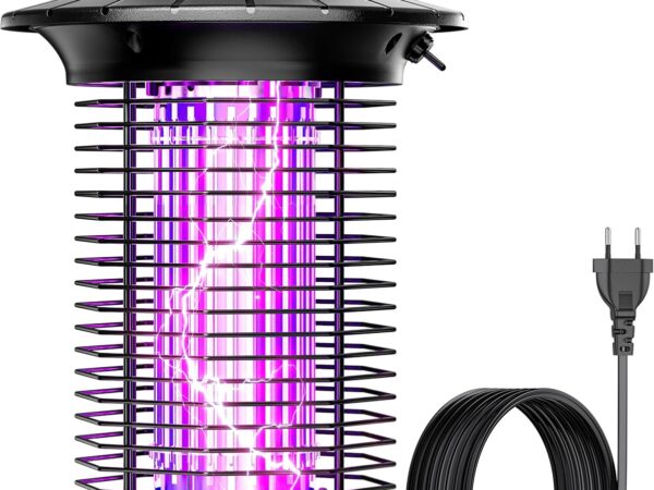 Zapiie LED Insektenvernichter Elektrischer, Dual-Band UV Starke Mückenfalle, Leiser Schutz, 2m Netzkabel Plug-in Mückenlampe für Innen Aussen Garten Patio Garage Hause