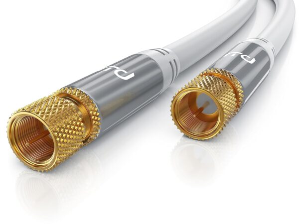 CSL - 20m SAT Kabel 8k 4k HDTV 135dB - Premium SAT Koaxialkabel Satellitenkabel F Stecker - TV HDTV Radio DVB-T DVB-C DVB-S DVB-S2 - Abschirmmaß 135db 75 Ohm - hochdichte 4-Fach Schirmung - weiß