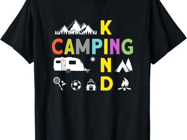 Camping Kinder Zubehör Wohnwagen Junge Mädchen Camping Kind T-Shirt Schwarz Klein Unisex-Kinder Camping-themed Kinder T-Shirt T-Shirt mit kurzen Ärmeln Kurzarm Camping