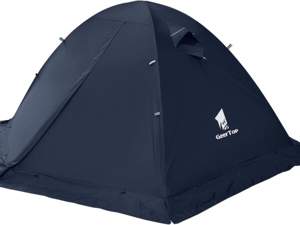 GEERTOP 2 Personen Zelt Kuppelzelt Campingzelt, Aluminiumstangen Wasserdichten, Zwei Personen 4 Jahreszeiten Ideal für Camping Wandern Reisen und Klettern
