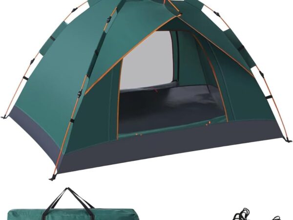 Pop Up Tent, 2 People, Automatic Pop-Up Tent, Waterproof, Camping Tent, Lightweight Dome Tent with Quick Assembly, Trekking Tent, Festival Tent for Outdoor & Travel