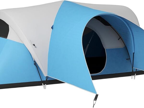 Outsunny Tunnelzelt, Campingzelt, Wasserabweisend Familienzelt für 6 Personen, Festivalzelt mit Fenster, Tragetasche, für Garten, Terrasse