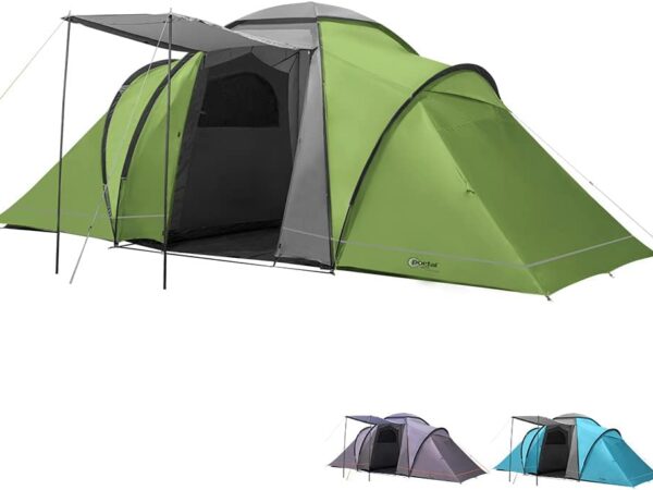Portal Outdoors Unisex Beta 6 Spacious Tent with 2 Bedrooms and Storage Bag