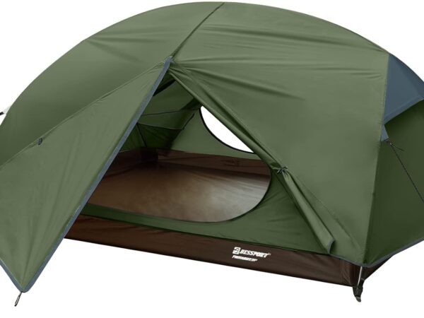 Bessport Tent 2/3 Person Camping Tent 2 Doors Ultralight Waterproof Lightweight and Easy to Build Ventilated 4 Seasons Dome Tent Suitable for Outdoor Hiking and Mountaineering