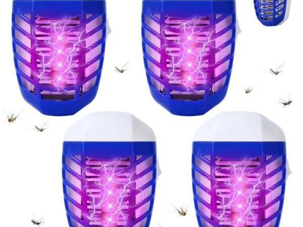 Pack of 4 Electric Insect Killers, Mosquito Trap, Electric Fly Trap, Mosquito Lamp, Socket UV Mosquito Killer, Fly Trap Electric, Suitable for Kitchen, Bedroom, Dining Room