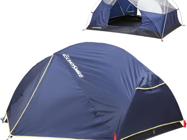 EchoSmile Tent 2 Person Camping Tent Double Layer Ultralight Dome Tent with 2 Doors Waterproof PU3000mm 3-4 Season with Hiking Tent Mountaineering Camping and Outdoor
