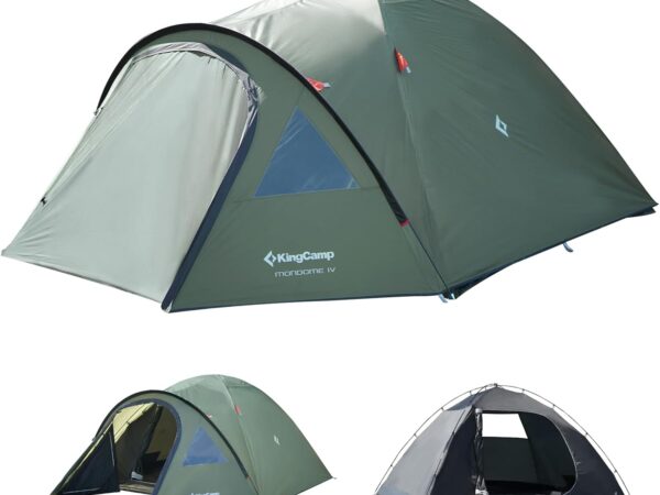 KingCamp Camping Zelt für 4 Personen Geräumig Trekkingzelt PU3000mm Wasserdichtes Kuppelzelt 4 Jahreszeiten Ultraleicht Zelte für Camping, Trekking und Outdoor-Aktivitäten