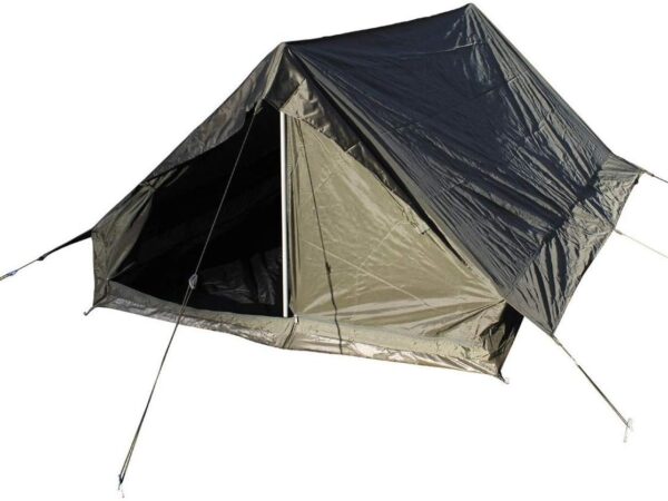 French Two Man Tent with Ground Colour: Olive Army Tent Military Tent Dimensions: 210 x 142 x 100 cm