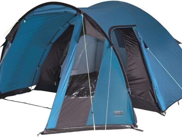High Peak Kuppelzelt Tessin 4, Campingzelt mit Vorbau, 2 Eingänge, Familien-Zelt für 4 Personen, extra hoher Eingang, doppelwandig