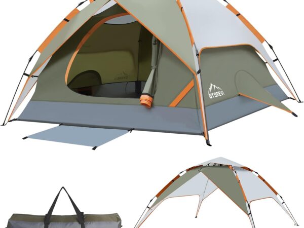 Gysrevi Camping Zelt Quick Up Kuppelzelte Wurfzelt Winddicht Dome Tent 3-4 Zelt Personen für Camping Outdoor Trekking