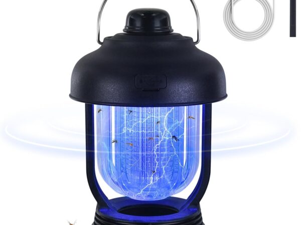 MOSSNDAR Insect Killer Electric Mosquito Trap, 2-in-1 Continuous Dimming, Mosquito Lamp, Camping Lamp, USB Rechargeable Mosquito Repellent Battery, IPX6 Waterproof Fly Trap for Camping, Garden, Indoor