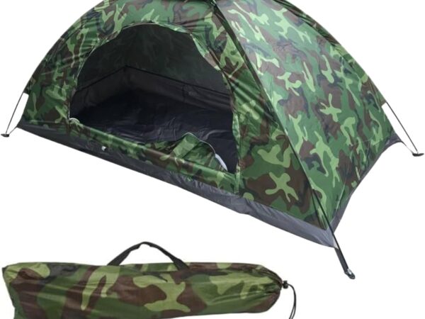 Ein Mann Tent Waterproof & Sun Resitant 1 Person Backpack Tent Camouflage Pattern Hiking Lightweight Small Tents with Storage Bag Easy Setup for Camping Hiking 1 Man